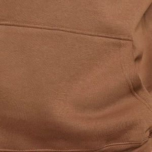 Men's <b>Brown</b> Hooded <b>Fleece</b> Sweatshirt Regular Fit Solid Color Casual Pullover with Front Pocket Cotton Material Autumn Wear - Product Image 2