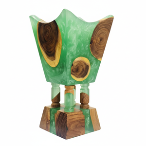 Mabkhara en résine et bois de couleur personnalisée – Brûleur à Bakhoor fait main, porte-encens en résine et acacia, brûleur à Oud arabe de luxe, vente en gros - Product Image 3