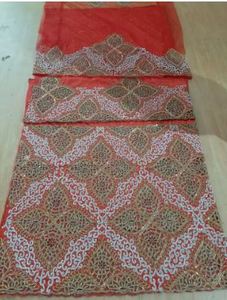 Elegante Saree de Georgette con Encaje Tejido de Diseño, para Vestir de Noche, con Bordado de Lujo, Borde Único Bordado, Prenda para Niñas - Product Image 5
