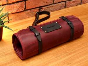 Sac à dos de luxe écologique en cuir classique pour couteaux de chef, pochette de rangement portable avec boîte cadeau LKR-0213 - Product Image 5