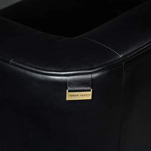 Luxury Vintage Crafts Three Seater Chesterfield Sofa Genuine Leather Eco-Friendly Rectangle Home Office Modern Furniture (Black) - Product Image 5