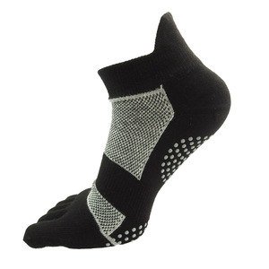 Yoga Toe <b>Socks</b> with Non Slip <b>Grips</b> Low Cut Five Finger Cotton <b>Socks</b> Breathable Anti Skid Sport Hosiery for Pilates and Gym Work - Product Image 1
