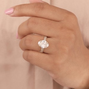 แหวนหมั้นมอสซาไนต์ ดีไซน์หรูหรา แหวนขอแต่งงาน เงินแท้ 925 ชุบทอง 14K ของขวัญเครื่องประดับ - Product Image 2