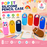 Trousse à crayons en cuir anti-stress Fidget Bubble, papeterie sensorielle, 22,5x9x4,5cm, fermeture à glissière, cadeau pour les élèves du primaire, HauHwa