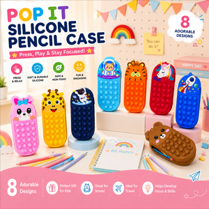 Trousse à crayons anti-stress à bulles sensorielles 22,5x9x4,5cm avec fermeture à glissière, cadeau pour étudiants de l'école primaire HauHwa Digital - Product Image 6