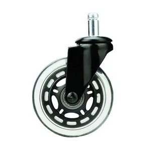 Huarui Replacement Soft Pu Brake Threaded Castor Mesa Ruedas Swivel Caster Polyurethane Wheel Heavy Duty Caster Wheel