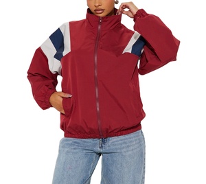 Polyester <b>Women's</b> Windbreaker <b>Zip</b> <b>Up</b> Gym <b>Jacket</b> Lightweight Custom Logo With Pocket Plus Size <b>Jacket</b> For <b>Women</b> - Product Image 1