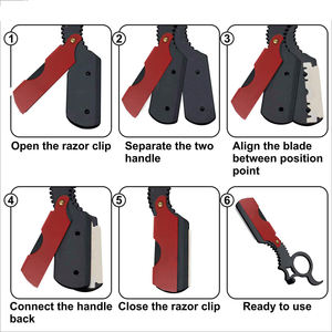 Rasoir droit en acier inoxydable de qualité supérieure OEM à prix de gros avec anneau de maintien pour le rasage du visage pour hommes - Product Image 5