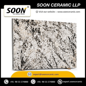 Grande dalle de marbre Calcite Poli ALPINE WHITE-2 écologique avec veines vertes noires, design 3D, pour mur de salon moderne - Product Image 2