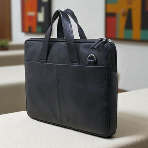 Professional Simple Customizable <b>Leather</b> Laptop <b>Backpack</b> Unisex Zipper Adjustable Shoulder Strap Air Cushion Belt <b>Large</b> Capacity - Product Image 3