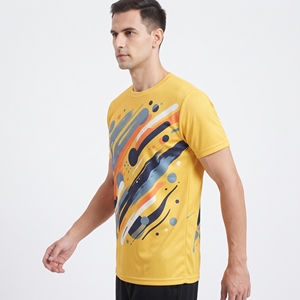 Camiseta Deportiva Personalizada para Hombre, Multicolor, con Estampado Gráfico por Sublimación, Cuello Redondo, de Algodón y Poliéster, para Entrenamiento - Product Image 4