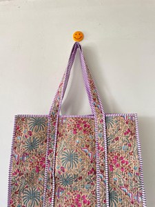Vintage Floral Print Cotton Tote <b>Bag</b> <b>Large</b> Capacity Casual Shoulder <b>Bag</b> Reusable Grocery Shopping <b>Beach</b> Travel Handbag - Product Image 2