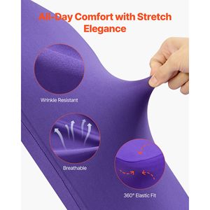 50 Pezzi Coprisedia Elasticizzati Personalizzati in Poliestere Spandex Viola per Matrimoni, Feste, Banchetti, Design con Parte Anteriore Piatta - Product Image 3