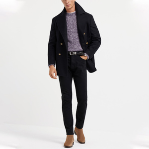 Veste de costume décontractée pour homme pour l'automne et l'hiver, en tweed épais 50% laine, simple boutonnage, style rétro britannique, gris - Product Image 3