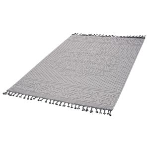 Alfombra de Interior/Exterior LOOM and LUXE 8X10 con Diseño de Medallón, Colección Blanco/Marfil - Product Image 3