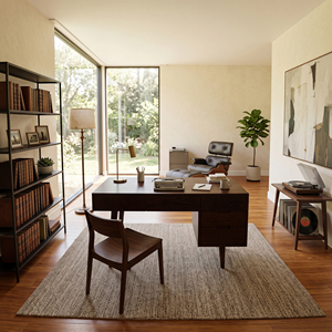 Escritorio de Pedestal de Madera de Roble Moderno y de Lujo, con 2 Cajones y Gabinete de Almacenamiento, Muebles de Oficina Ejecutivos Duraderos, Muebles MT, Garantía de 3 Años - Product Image 5