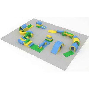 Aire de jeux intérieure colorée en plastique pour enfants, blocs, tunnels, jouet éducatif pour la zone de jeux à domicile, capacité de 100 à 500 kg - Product Image 1