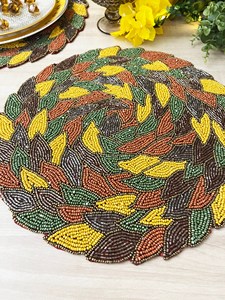 Handmade Luxury <b>Beaded</b> Embroidery <b>Placemats</b> Stylish Table Mats for Dining Room Party Restaurant Hotel and Special Occasions - Product Image 5