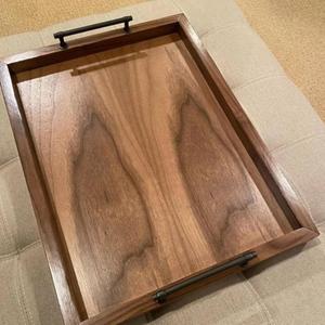 Plateau de service jetable pour petit-déjeuner avec poignées, décoratif, naturel, fait main, léger, écologique, en bois, compatible lave-vaisselle, pour la maison - Product Image 6