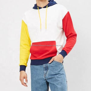 Sweat-shirts à capuche pour hommes en coton multicolores, tendance, couleur contrastée - Product Image 2