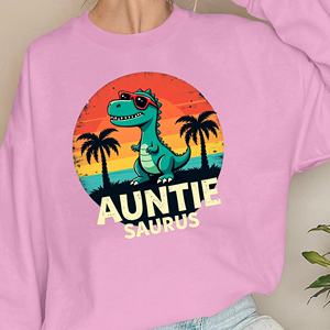 Sudadera Casual de Cuello Redondo para Mujer con Estampado Retro de Dinosaurio, Diseño de Tía Saurus, 100% Poliéster, Tejido de Punto, Manga Larga, Ropa de Primavera - Product Image 5