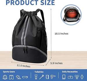 Sac à dos de sport de haute qualité avec cordon de serrage et compartiment pour chaussures, idéal pour le football et le basketball - Product Image 6