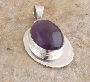 Collar de Plata de Ley 925 con Baño de Platino y Amatista Natural Vintage, Gema Púrpura Intenso AAA, Piedra de Nacimiento de Febrero - Product Image 3