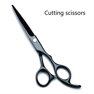 Ciseaux de coiffure professionnels en acier inoxydable avec anneaux bleus pour coiffeurs et barbiers - Product Image 3