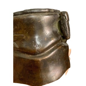 Brûleur d'encens artisanal en bronze avec motif feuille de bambou, style chinois, porte-encens aromatique - Product Image 5