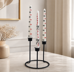 Support de bougie moderne en métal noir à 3 branches pour table à manger et décoration intérieure – Élégant chandelier de table à manger - Product Image 1