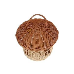 Decorative Mushroom Shaped Rattan <b>Storage</b> Basket with Cover Classroom Book Organizer Kids Toy <b>Chest</b> Laundry Bulk - Product Image 5
