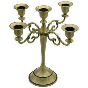 Rustic Metal Candelabra Candle Stand Antique Style <b>Decorative</b> Holder For Home Wedding <b>Table</b> Centerpiece Elegant Accent - Product Image 6