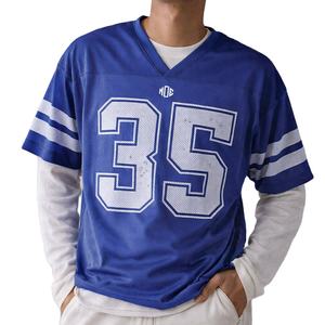 <b>Y2K</b> Streetwear Oversized Mesh American Football Jersey Men Breathable Practice Training Football Uniform OEM Wholesale USA Buyer - Product Image 1