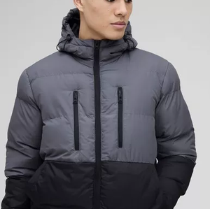 Vestes matelassées pour hommes en gros, avec capuche, rembourrées, d'hiver, entièrement zippées, chaudes, décontractées pour l'extérieur, fabricant OEM sur mesure - Product Image 6