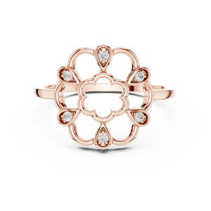 Rose Gold <b>Diamond</b> <b>Ring</b> Geometric Bridal Band Oval Cut Engagement Jewelry Gift Elegant Yellow Gold Open Floral Clover <b>Ring</b> - Product Image 3