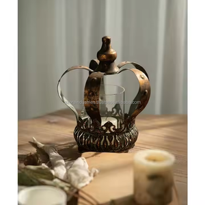 Support de décoration de mariage Couronne en fer Décoration de table Bougeoir de table en fer - Product Image 5