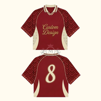 Camiseta de Fútbol para Hombre, Color Marrón, con Estampado Sublimado, Manga Corta, Transpirable, Poliéster, Corte Regular, Cuello Camisero, para Todas las Temporadas
