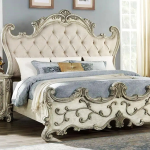 Juego de Muebles de Dormitorio de Estilo Europeo Clásico de Lujo, Cama de Madera Maciza Personalizada, Estilo Real, Tallada a Mano - Product Image 2