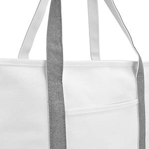 Heavy Duty Cotton <b>Canvas</b> Boat Tote <b>Bag</b> <b>Large</b> Capacity Reusable Shopping Handbag with Convenient Front Pocket - Product Image 3