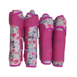 Bottes de protection pour chevaux en cuir et nylon de haute qualité - Soutien durable pour la thérapie équine - Options personnalisables - Modèle - Product Image 3