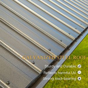 Doppio baldacchino esterno in alluminio Hardtop Gazebo con griglia in acciaio zincato per cortili e cortile ponte include tende e rete - Product Image 2