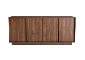 Commode Tariva en teck massif, grain naturel intense, écologique, durable, convertible, offrant un grand espace de rangement, pour chambre à coucher, style moderne - Product Image 6