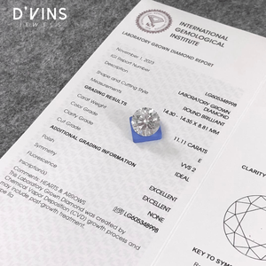 เพชร D'vins Jewels VVS2 11.11 กะรัต เพชรเพาะเลี้ยงในห้องปฏิบัติการทรงกลมเจียระไนแบบบริลเลียนท์ สำหรับทำเครื่องประดับ ขายส่ง - Product Image 5