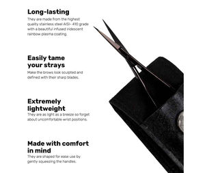 HASIBI NAQIBI SURGICAL CORP. Kit de Depilación de Cejas Ecológico, Tijeras de Acero Inoxidable con Punta Puntiaguda, Pinzas, Mango Cómodo - Product Image 4