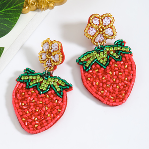 2025 Wholesale New Design Boho Beaded Women's Cute Fresh Rice Beads <b>Sequined</b> Fruit Strawberry Women's BY MULTI CRAFT - Product Image 2
