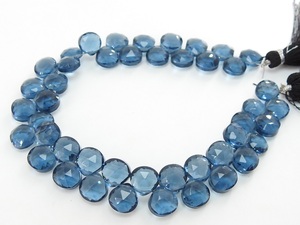 8mm London Blue Quartz Hydro Glass Faceted Heart Teardrop Loose Beads 8 Inch Strand For DIY Jewelry Making Wholesale - Product Image 3