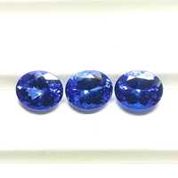 3 Piezas de Excelente Calidad, Limpia, 100% Natural, 12.64 Quilates, 9x11mm, Gema de Tanzanita en Forma Ovalada, Color D'Block, Para Joyería, GEMFORTE IN