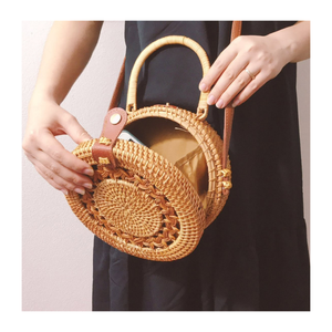 Sac en rotin tressé à la main écologique, sac fourre-tout naturel, sac à main en fibres durables, fabricant OEM ODM en gros - Product Image 1