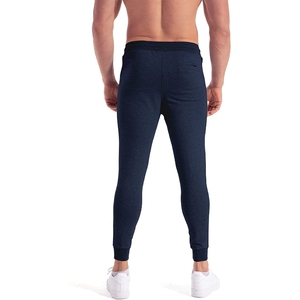 <b>Men</b> Navy Blue Sweatpants Elastic Waist Drawstring Side Pockets <b>Cuffed</b> Ankle Casual <b>Joggers</b> Breathable Knitted Pants Autumn Wear - Product Image 3