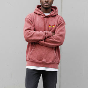 Sudadera con Capucha Lisa 100% Algodón para Hombre, Estilo Lavado Ácido, Sudadera Oversize de Alto Gramaje, Sudaderas Lisas al por Mayor, Logotipo Personalizado, Soporte OEM para Hombre - Product Image 1